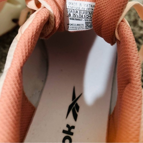Reebok Women's Coral and White Athletic Shoes - Picture 5 of 6